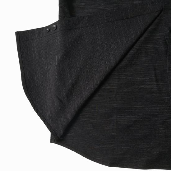 Cotton Casual Pure Black Plain Short Sleeve Shirt for Men