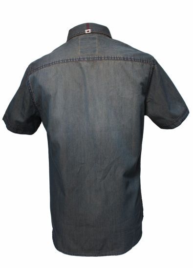 Garment Dyeing Men′s Denim Shirt