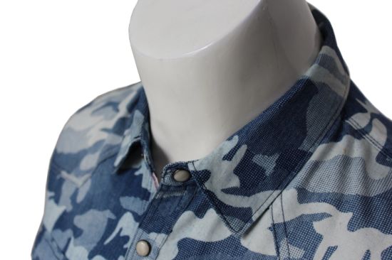 Men′s Camouflage Short-Sleeved Cotton Casual Shirt