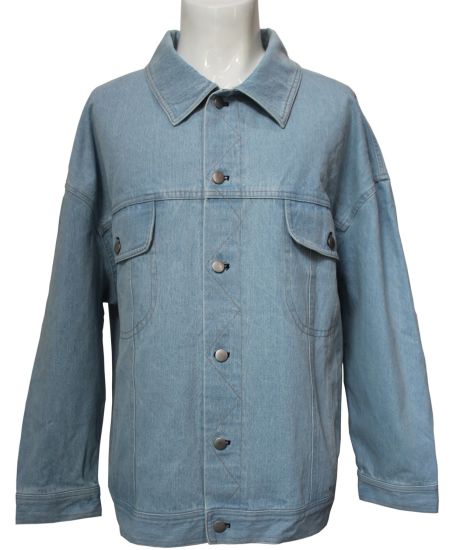 Men′s Light Blue Wash Denim Jackets, Oversized Size Denim Jackets
