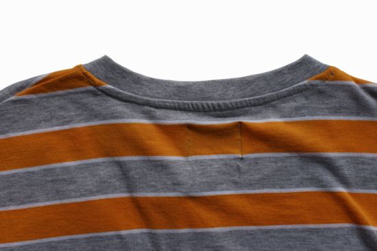 Custom High Men 100% Cotton Round Neck Striped T-Shirt