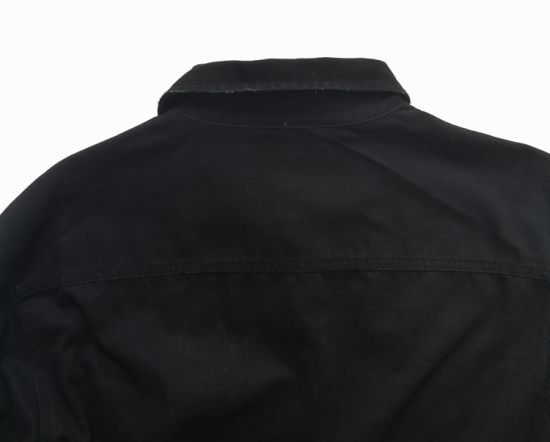 Men Long Sleeve Denim Basicstyle Black Denim Shirt