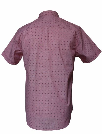 Factory Price Red Short Sleeve Shirt with Black Spots for Men