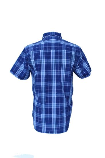 Latest Fashion Men Slim Fit Short Sleeve Grid Shirt