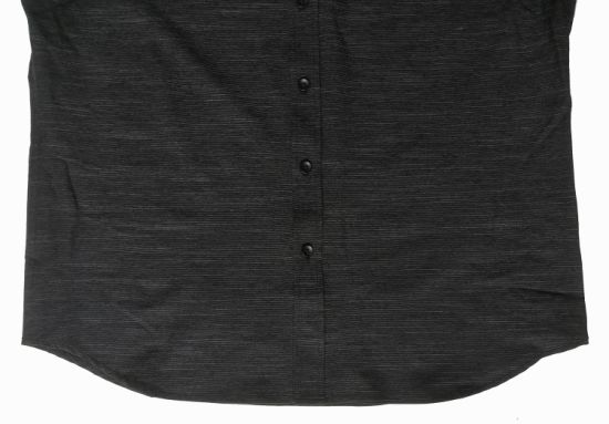 Cotton Casual Pure Black Plain Short Sleeve Shirt for Men