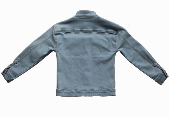 Light Blue Girl Jean Denim Jacket, Autumn Outwear Stretch Denim Jackets