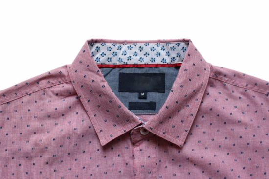 Factory Price Red Short Sleeve Shirt with Black Spots for Men