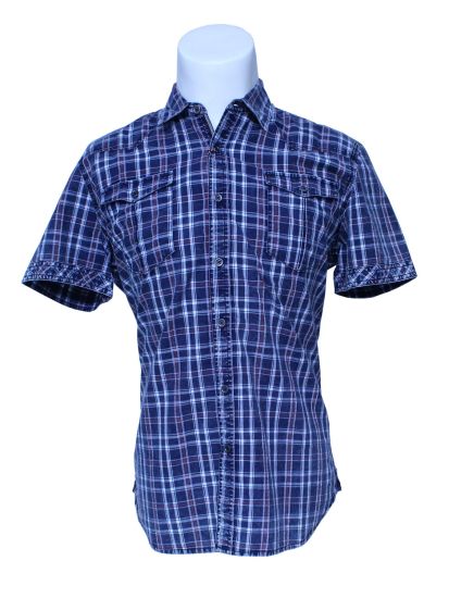 Classic Style Sweat-Absorbing Shirt, Breathable Short Sleeve Plaid Shirts for Men