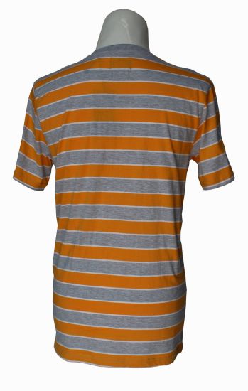 Custom Boutique Men′s Cotton Round Neck T-Shirt, Men′s Striped T-Shirt