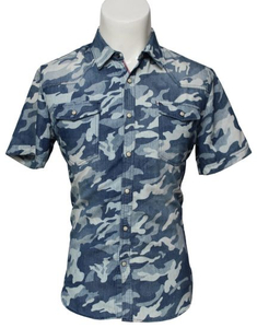 Men′s Camouflage Short-Sleeved Casual Shirt