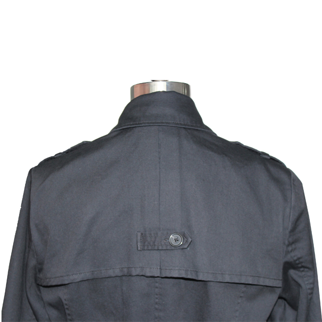 Fashion double-breasted basic style lapel midlle long dust coat windbreaker with decrotive belt