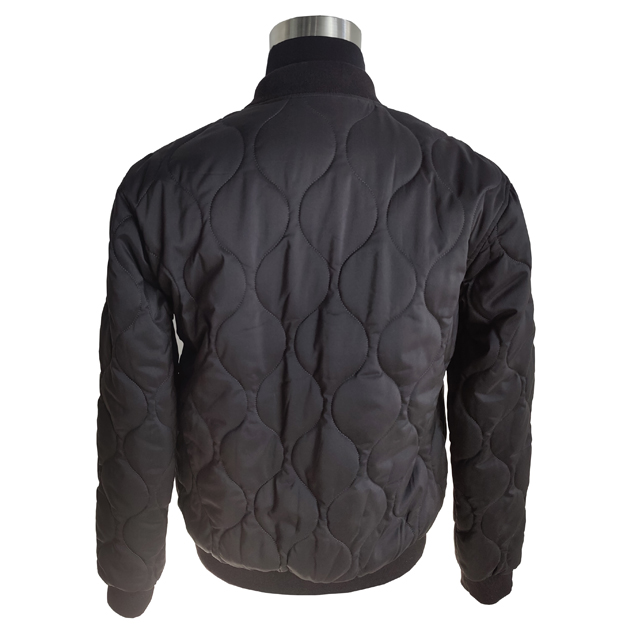 Mens wave quilted puffer bomber jacket