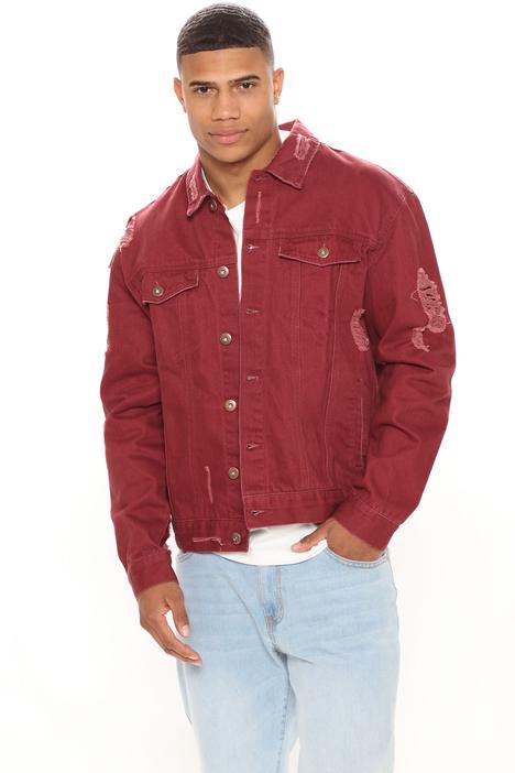 Men′s Classic Plus Size Garment Wear Cotton Twill Distressed Trucker Jacket