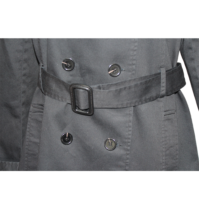 Fashion double-breasted basic style lapel midlle long dust coat windbreaker with decrotive belt