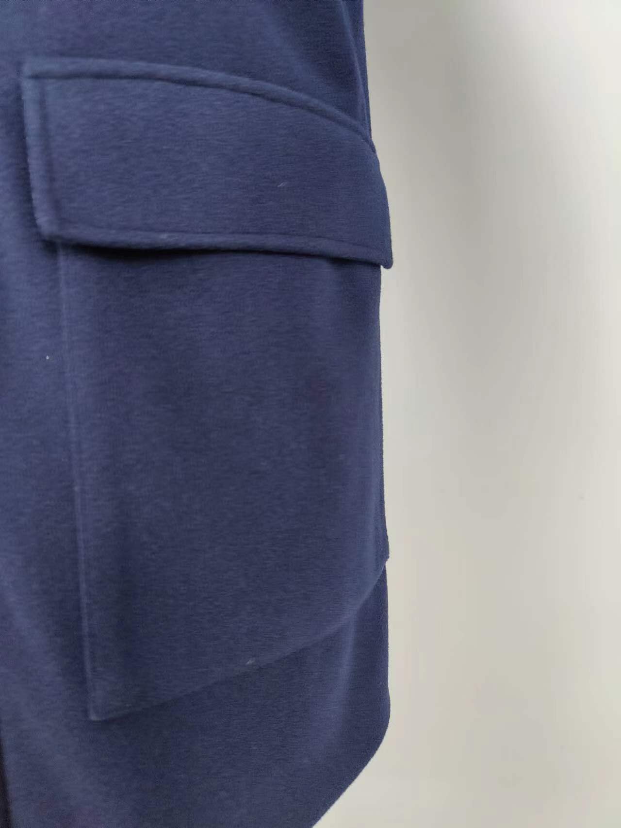 Navy Blue Color Hoody Jacket Long Casual Style Men Coat
