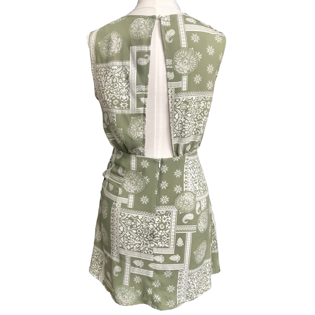 Wholesale China dress/ paisley print dress/ green color dress