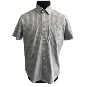 Mens Plaid Short Sleeve Check Shirt Dress Shirts