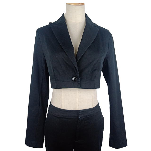 Fashion black short blazer ladies jacket