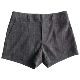 Fashion Women's grey color striped shorts
