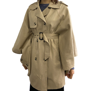 Fashion khaki color cape coat/poncho shawl/ over coat/poncho cloak