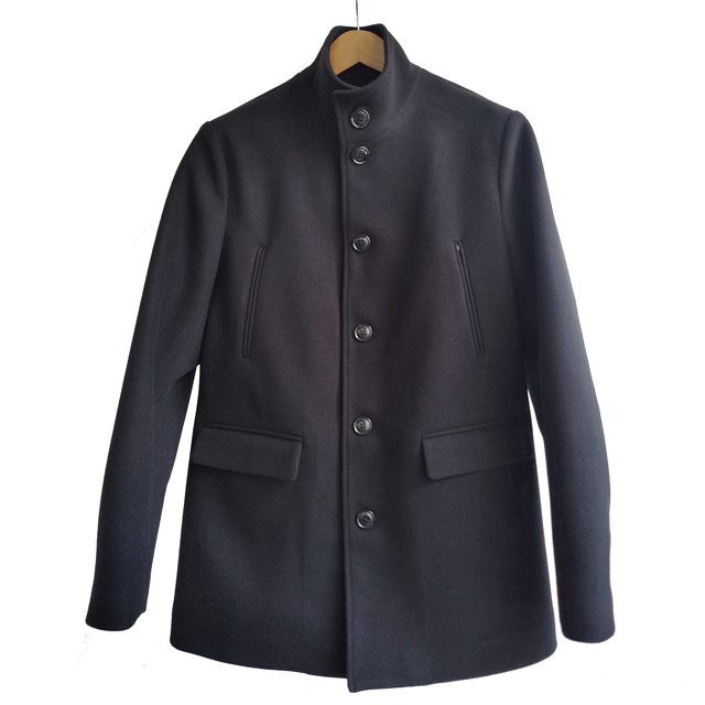 Classic melton coats fashion jacket with pocket zipper