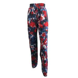 Fashion floral print pants with eclastic waist trousers