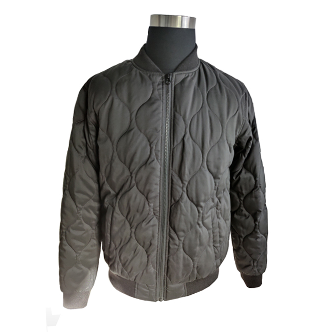 Mens wave quilted puffer bomber jacket