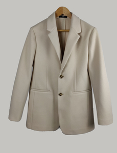 Fashion Slim Fit White Color Melton Men Apparel Jacket Coat Blazer